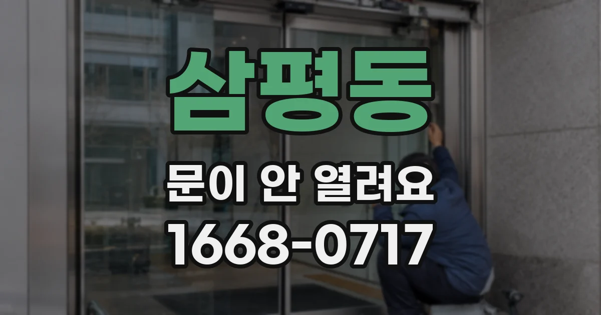 삼평동 문이 안 열려요