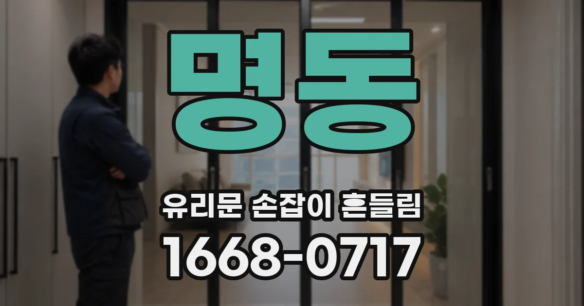 명동 유리문 손잡이 흔들림