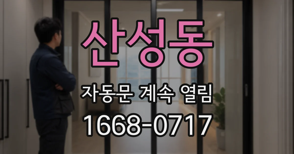 산성동 자동문 계속 열림