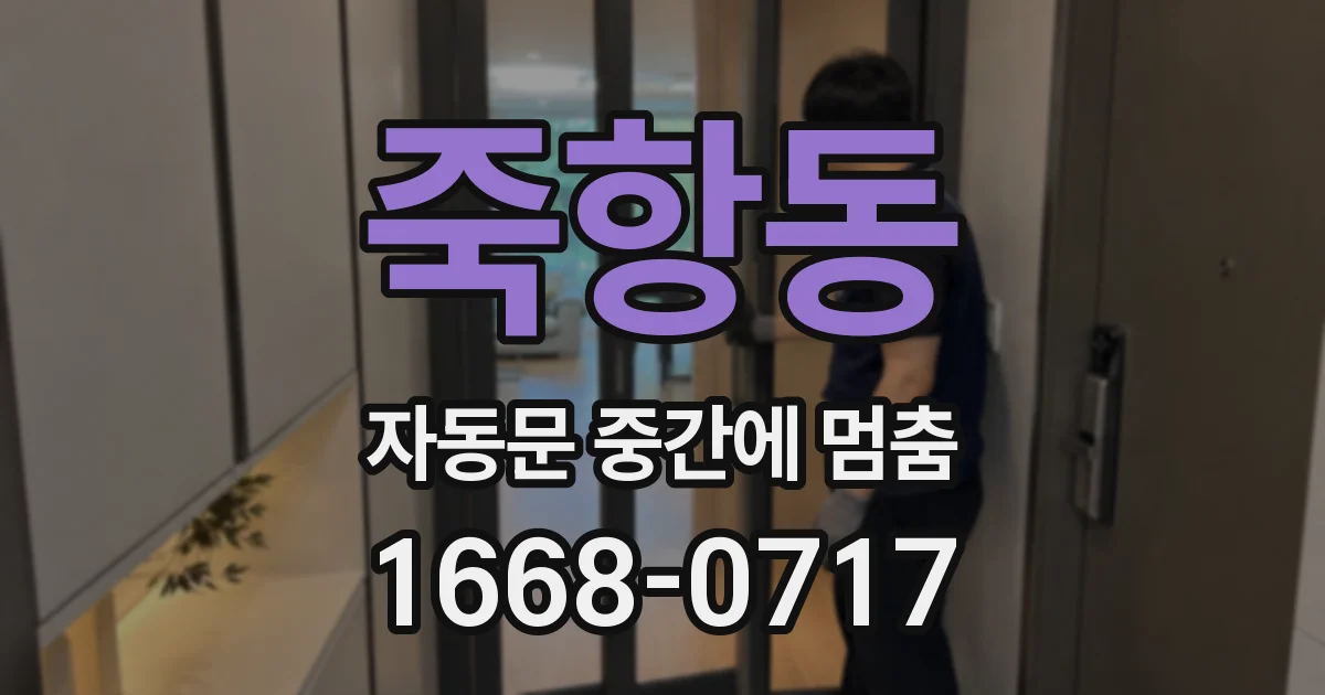 죽항동 자동문 중간에 멈춤