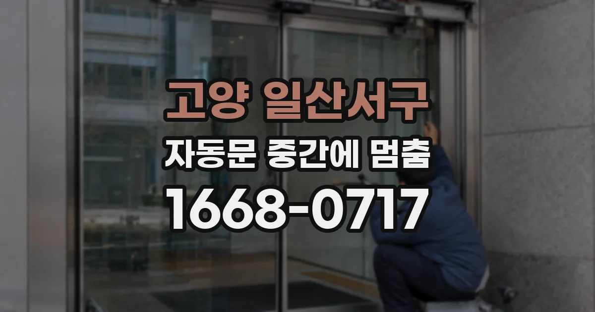 고양 일산서구 자동문 중간에 멈춤